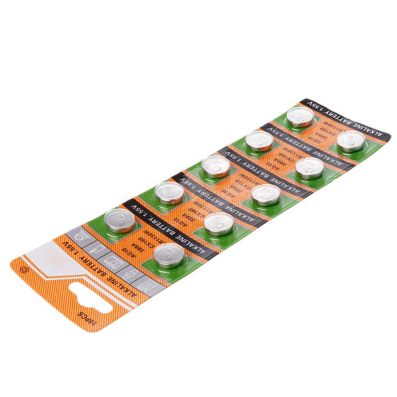 10 шт., батарейка типа «таблетка» AG10, 1,55 В, батарейки для часов SR54 389 189 LR1130 SR1130, управление игрушками