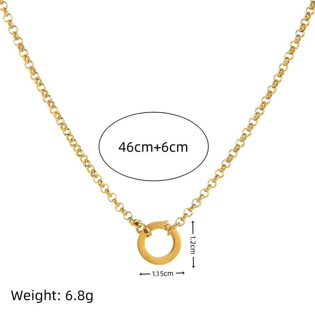 Stainless Steel Diy Basic Live Mouth Chain 12 Birthstone Pendant Necklace Furnace Vacuum Plating 18K Gold Color Retention