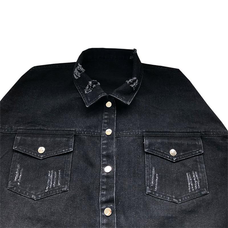 Женская джинсовая куртка Spring Hole Breaking средней длины, винтажная куртка с длинным рукавом