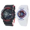 Водонепроницаемые парные часы CASIO, черные, белые, для кемпинга на открытом воздухе [Casio] G-SHOCK Baby-G, мужские, женские, GA-110HR-1ABA-112-7A [Товар]