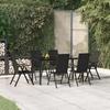 3156513 vidaXL 7-piece Garden Dining Set Black Wicker