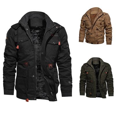 Мужское демисезонное пальто с отстегивающимся капюшоном, большое плюшевое утолщенное повседневное пальто