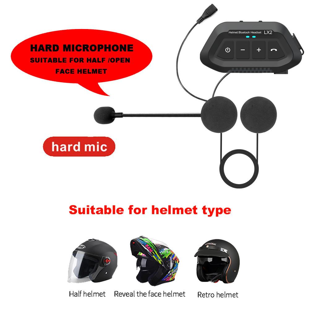 LX2 Bluetooth 5.0 гарнитура для мотоциклетного шлема беспроводная гарнитура с шумоподавлением IP65 водонепроницаемая поддерживает звонки без помощи рук музыка