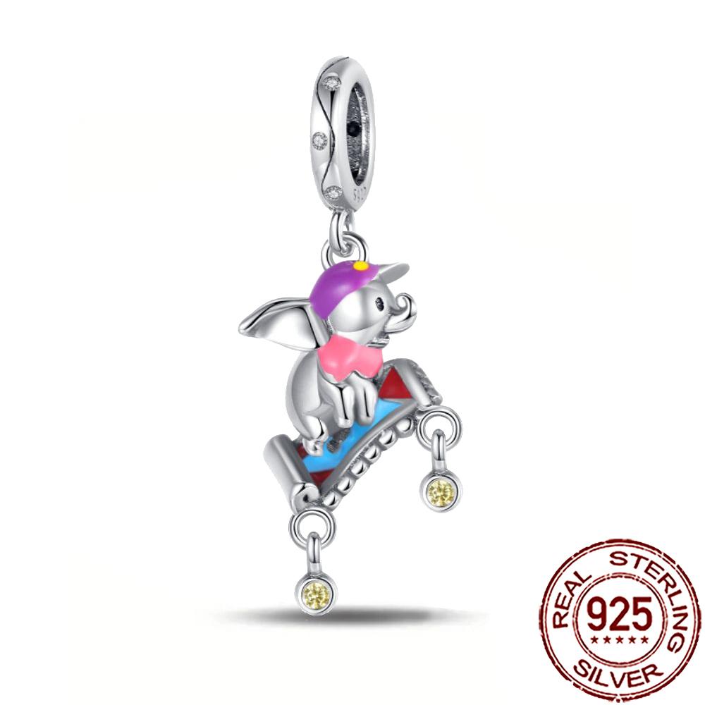 New Charms 925 Silver Cat Dog Flamingo Chameleon Axolotl Animal Beads Fit Bracelet Necklace Women DIY Jewelry