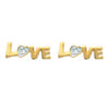 [B9940] - Gold Plated 'Love' Silver Plated Earrings - 4x10 Mm