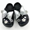 10PCS Fashion Shoe Charms Set Accessories Hole Shoe Buckle 3D Bow Diamond White Flower DIY 3D Shoes Decorations Party Girls Gift