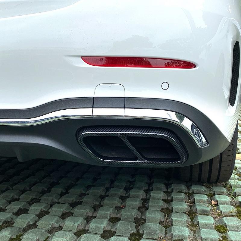 For Mercedes Benz C Class W206 C200 C220 C260 C300 2022+ ABS Car Accessories Muffler Exhaust Pipe Tail Throat Cover Trim