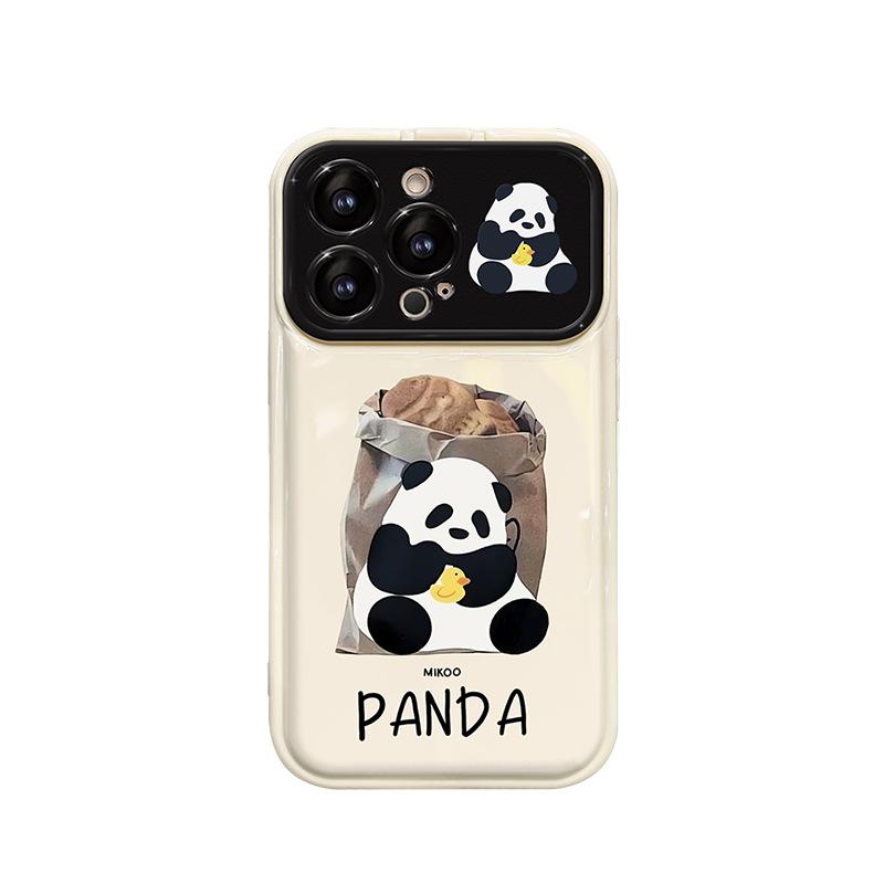 Applicable To Apple 15 Promax Mobile Phone Case 14 Cute Panda IPhone 13 Large Window Flip Mirror Xs/xr
