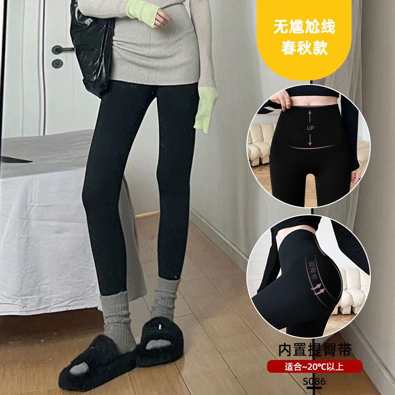 Fleece Thickened Shark Pants Women Wear New Autumn and Winter Thermal Cotton Pants Tight and Thin Coffee Leggings