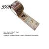 Retro Adhesive Tape Vintage Stamp Washi Roll, Aesthetic Decorative Masking Tape, for DIY Art Crafts, Journaling Scrapbooking Supplies Planner