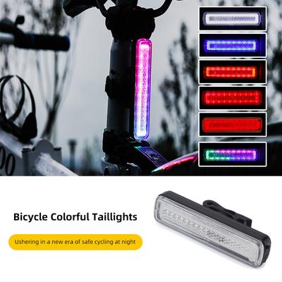 Задний фонарь для велосипеда RGB LED USB 750 мАч Велосипедные фары Режим памяти Радуга Предупреждение Водонепроницаемый шлем Скутер Задний фонарь