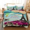 3D Digital Printing Quilt Set Three-Piece Cartoon Retro Car