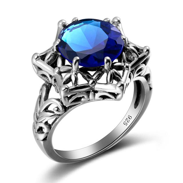 Кольца с фиолетовым аметистом и драгоценными камнями в форме звезды Давида для женщин из стерлингового серебра 925 пробы, модные ювелирные изделия, уникальный подарок ручной работы