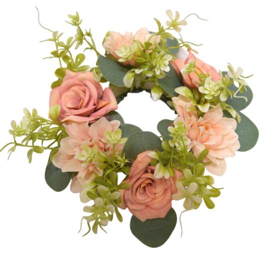 Менора Гирлянда Кольца Свечи Шелковый Цветочный Венок Гирлянда для Свадебной Столб Реалистичный