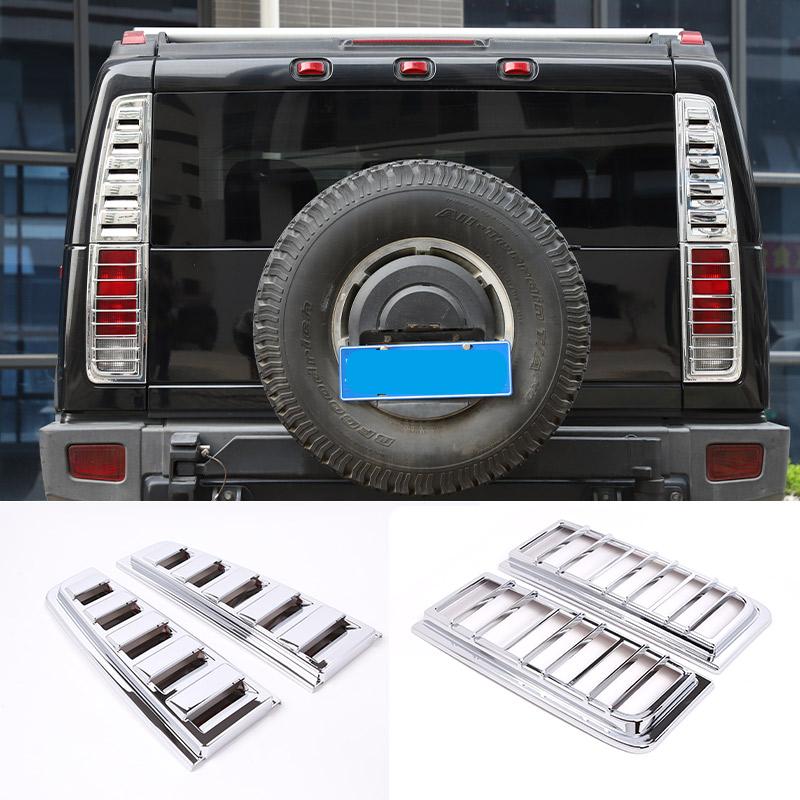 ABS Серебристый/Черный Для HUMMER H2 2003-2009 Автомобильный Задний Бампер Крышка Заднего Фонаря Накладка Рамка Защиты Заднего Фонаря Автоаксессуары