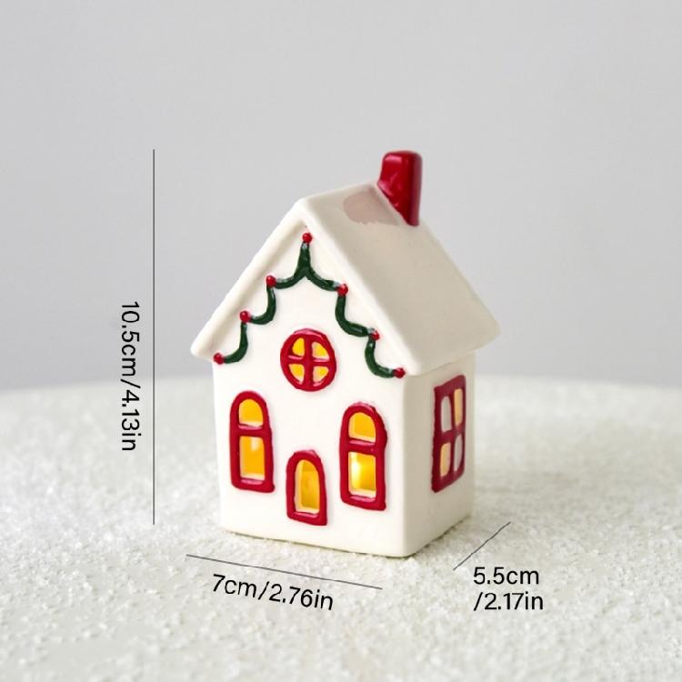 Праздничные керамические домики, декорации, подсвечники на батарейках, рождественская деревня, сезонный подарок, готовые к праздничной демонстрации