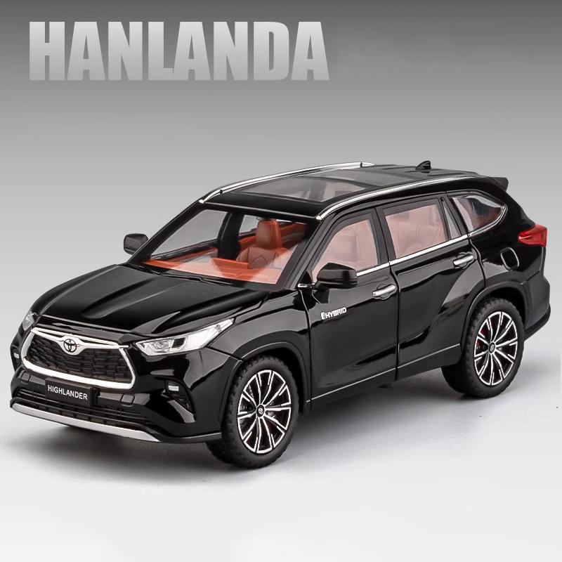 1/24 Toyota Highlander SUV 2023 литая игрушечная модель автомобиля со звуком и светом инерционный механизм детская игрушка коллекционная вещь подарок на день рождения