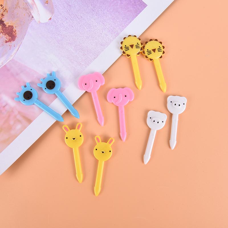 10Pcs Decor Lunch Box Accessory Fruit Picks Kids' Animal Forks Food Mini Tool
