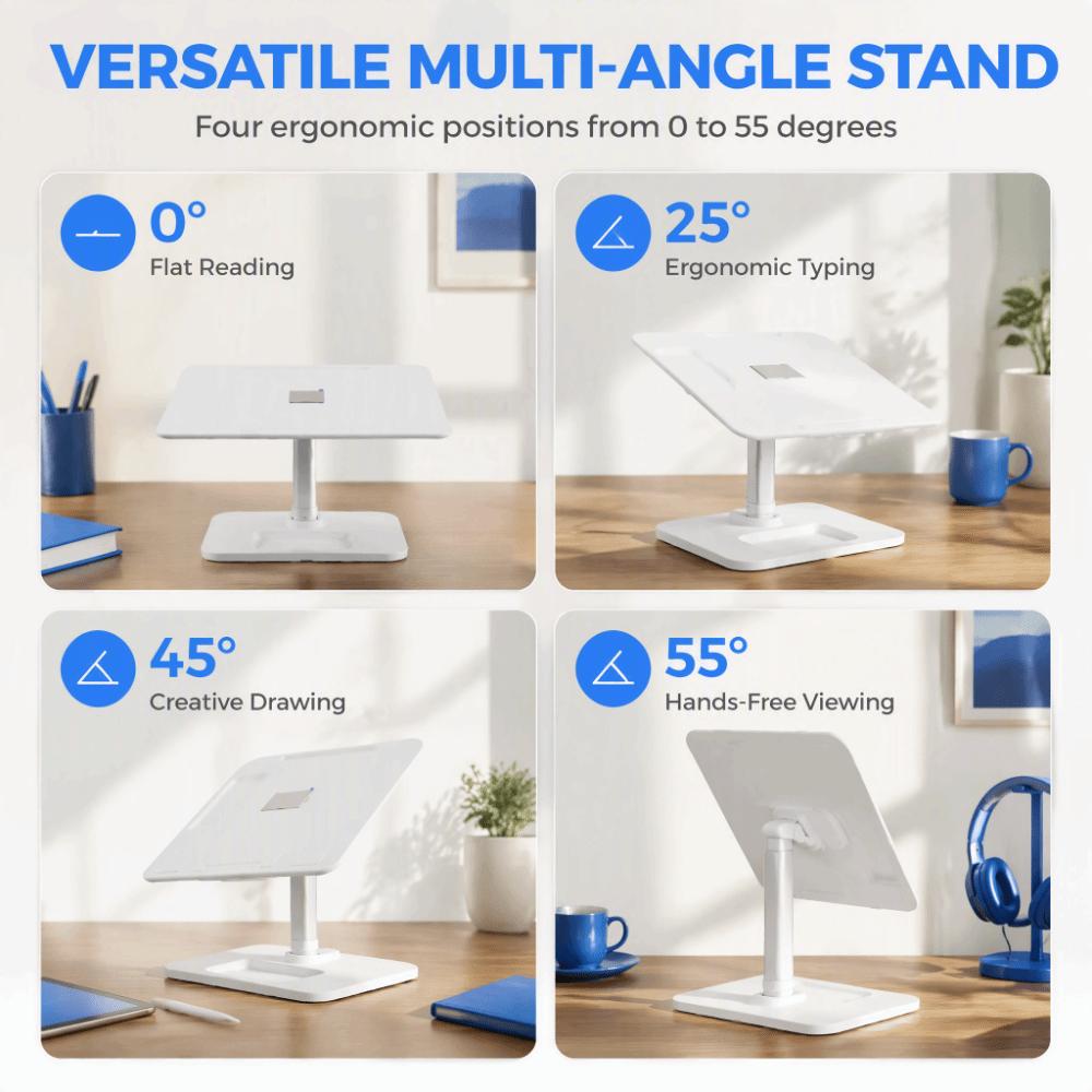 Aluminum Alloy Tablet Floor Stand Tablet Slots Adjustable Height Sofa Table Car Camping