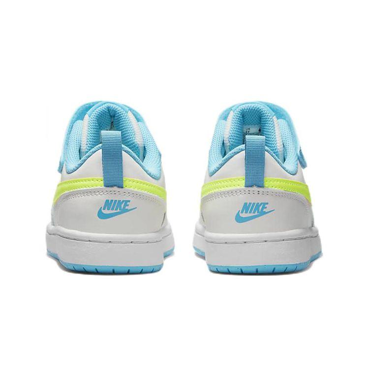 Nike Детские кроссовки Court Borough Low 2 PS White Baltic Blue Volt Summit-White BQ5451-122