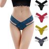 Sexy Women's Deep V Suspenders Ladies Briefs Low Waist Hollow Lace Thong