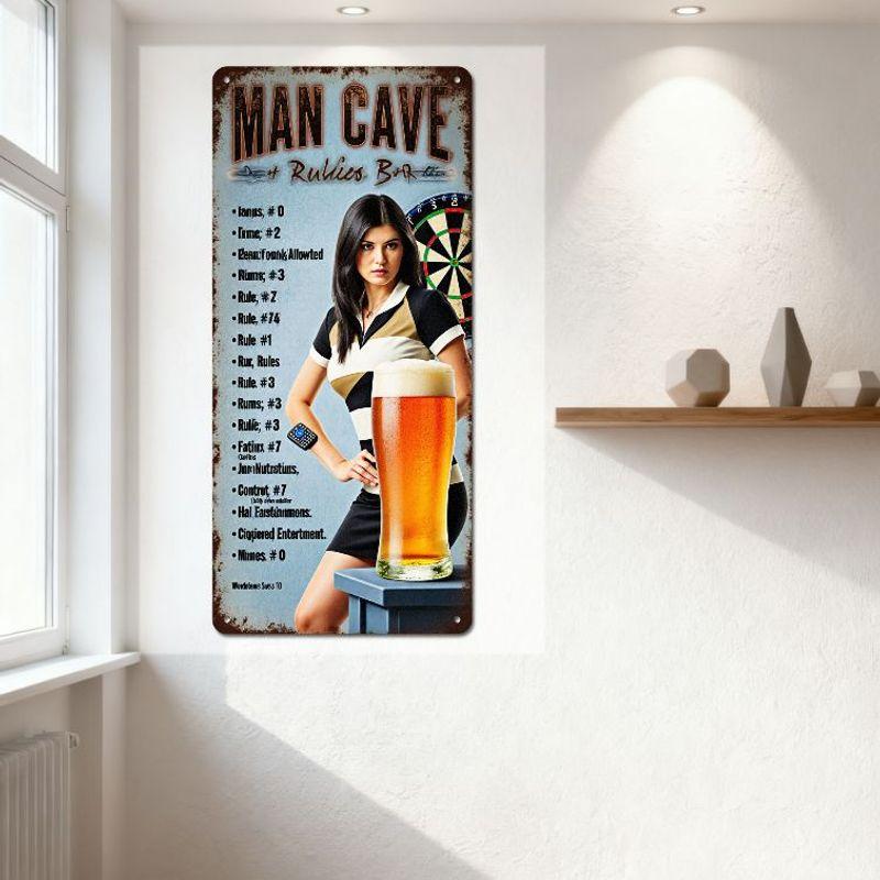 Вертикальная прямоугольная металлическая жестяная табличка Винтажный промышленный стиль Настенный декор для офиса дома мужской берлоги гаража сада Арт-декор