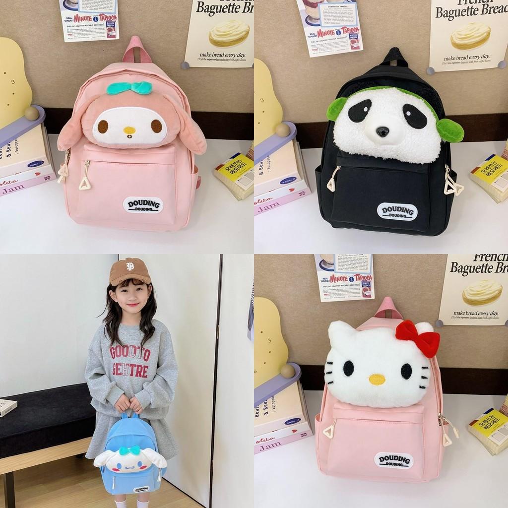 Kuromi Hello Kitty Melody Cinnamoroll Plush Toy Kids Backpack With Breathable Nylon For Kindergarten Children