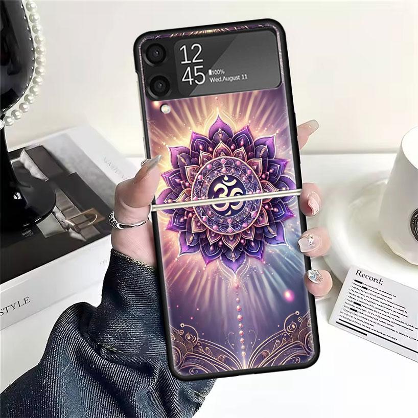 Мандала Чакра Настойчивость Чехлы для Йоги Для Samsung Galaxy Z Flip 4 5 6 7 3 Z Flip7 Flip6 Flip4 Flip5 Flip3 5G Жесткий Ударопрочный Fundas C
