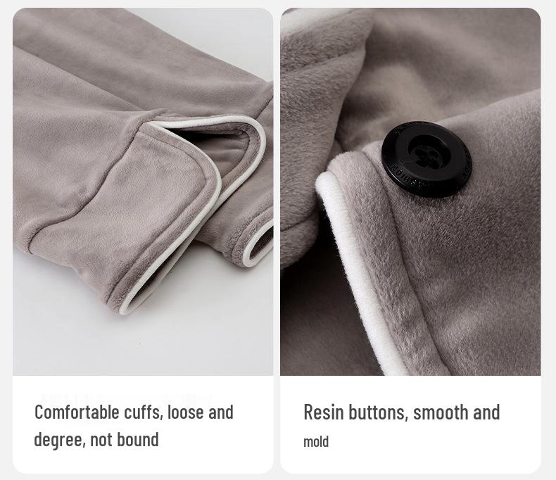 Женская зимняя пижама из бархата Sea Island - С длинным рукавом, длинными брюками, толстый кардиган из кораллового флиса, комплект домашней одежды