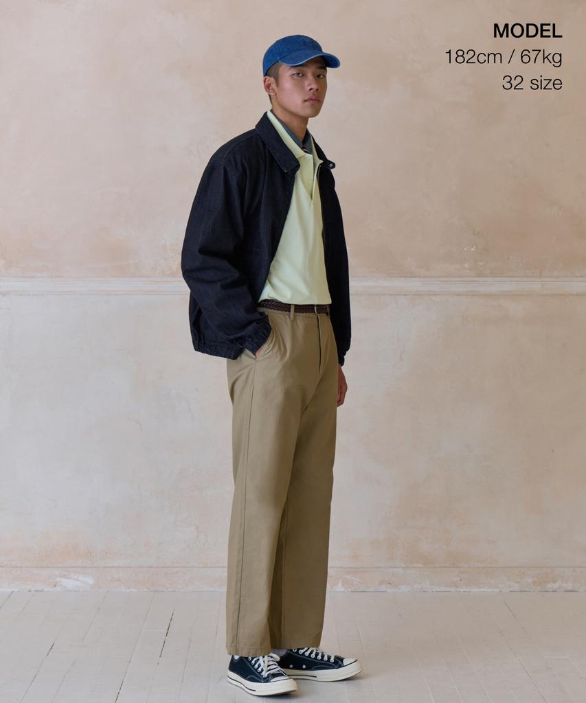 MUSINSA STANDARD [City Workers] Tapered Cotton Pants [Beige]