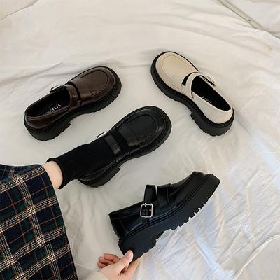 Толстая подошва бисквит японский Jk маленькие кожаные туфли женские летние тонкие с юбкой ретро французские туфли Мэри Джейн британский стиль