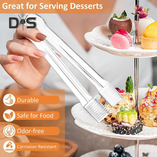 10 шт. акриловые сервировочные щипцы прозрачные одноразовые кухонные принадлежности для вечеринок, еды, шведского стола, 6,3 дюйма, гладкая ручка, нескользящая, многоразовая, салат, кейтеринг, лед