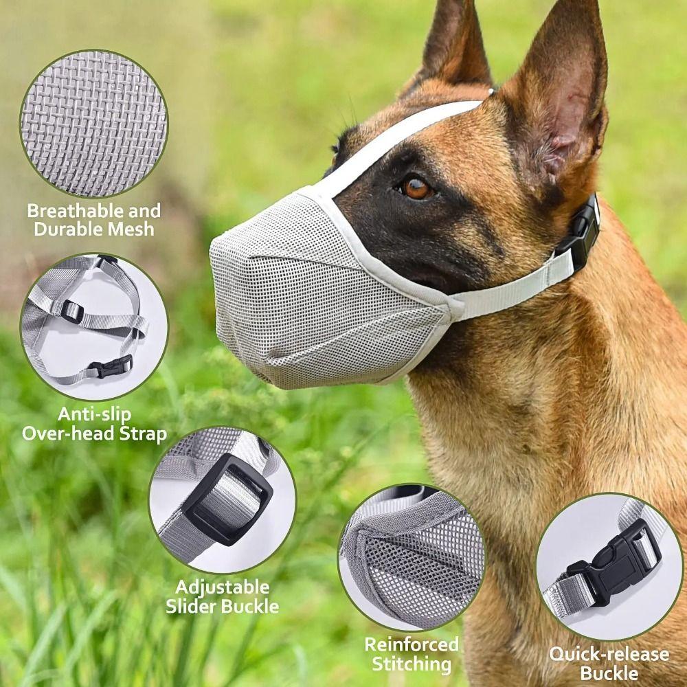 Adjustable Dog Mouth Cover Breathable Dog Mesh Mouth Mask Pet Dog Muzzles  for Anti-licking