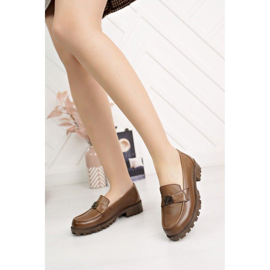 Женские повседневные туфли из натуральной кожи на толстой подошве, лоферы