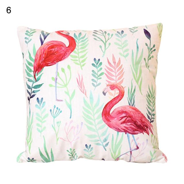 Длинноногий Фламинго Серия Льняная Наволочка Чехол для Подушки