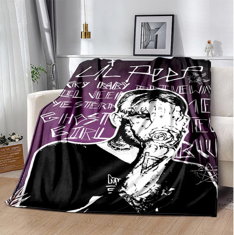 Neon Style Lil Peep Flannel Blanket Soft Warm All-Season Throw, Design for Camping, Car Travel, Hiking Sofa, Bed, Office Perfect Gift for Parties