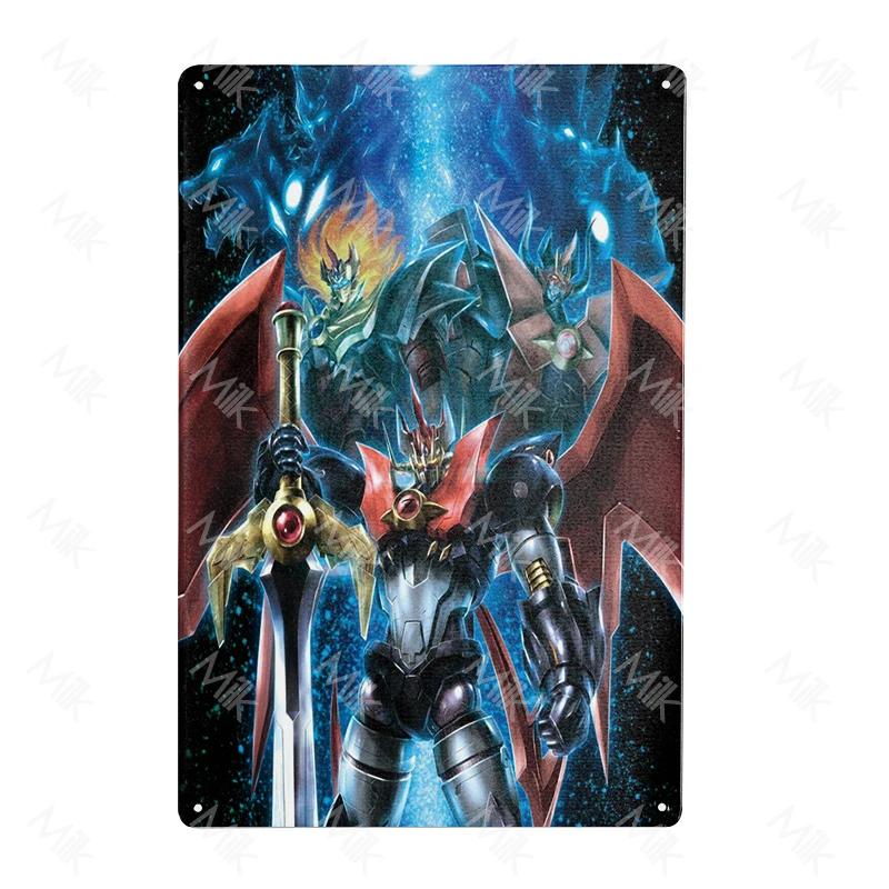 Anime Goldrake Goldorak Mazinger Z Metal Tin Sign Rectangle UFO Robot Grendizer Signs Plaque Bar Cafe Bedroom Wall Art Decor