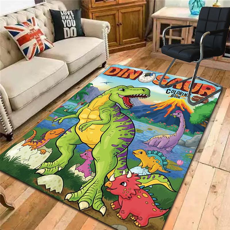 Cartoon Dinosaur Rug Floor Mat for Living Room or Bedroom Soft and Comfortable Carpet a Gift for Birthday and Holiday.MFF0918600