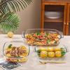 Жаропрочная стеклянная форма для выпечки с ручками Прозрачная прямоугольная форма для кекса для духовки Микроволновой печи Холодильника Многоцелевая форма для запеканки для лазаньи Рыбы