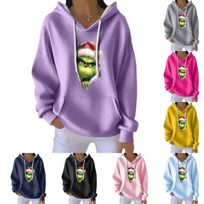 Женская модная повседневная толстовка с длинными рукавами и принтом рождественского ангела