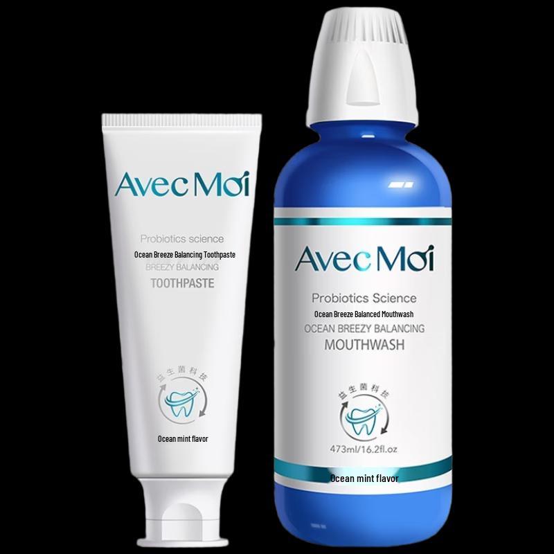 Avec Moi Probiotic Ocean Breeze Toothpaste & Mouthwash Set