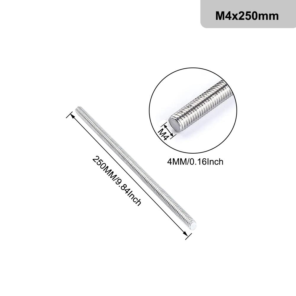 1шт резьбовой стержень 304 нержавеющая сталь винт M2 M2.5 M3 M4 M5 M6 M8 M10 M12 M16 M18 M20