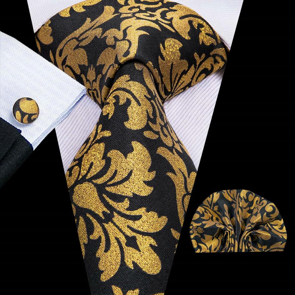Галстук-платок, набор запонок для мужчин, свадебные цветы, золотой, темно-синий галстук, 100 шелковых галстуков с цветочным узором пейсли
