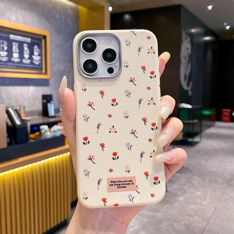 Чехол для мобильного телефона Samsung S26 в стиле Хёны, с мелкими цветами, A17, нишевый, улучшенный, с кожаным рисунком, S25plus, защитный чехол