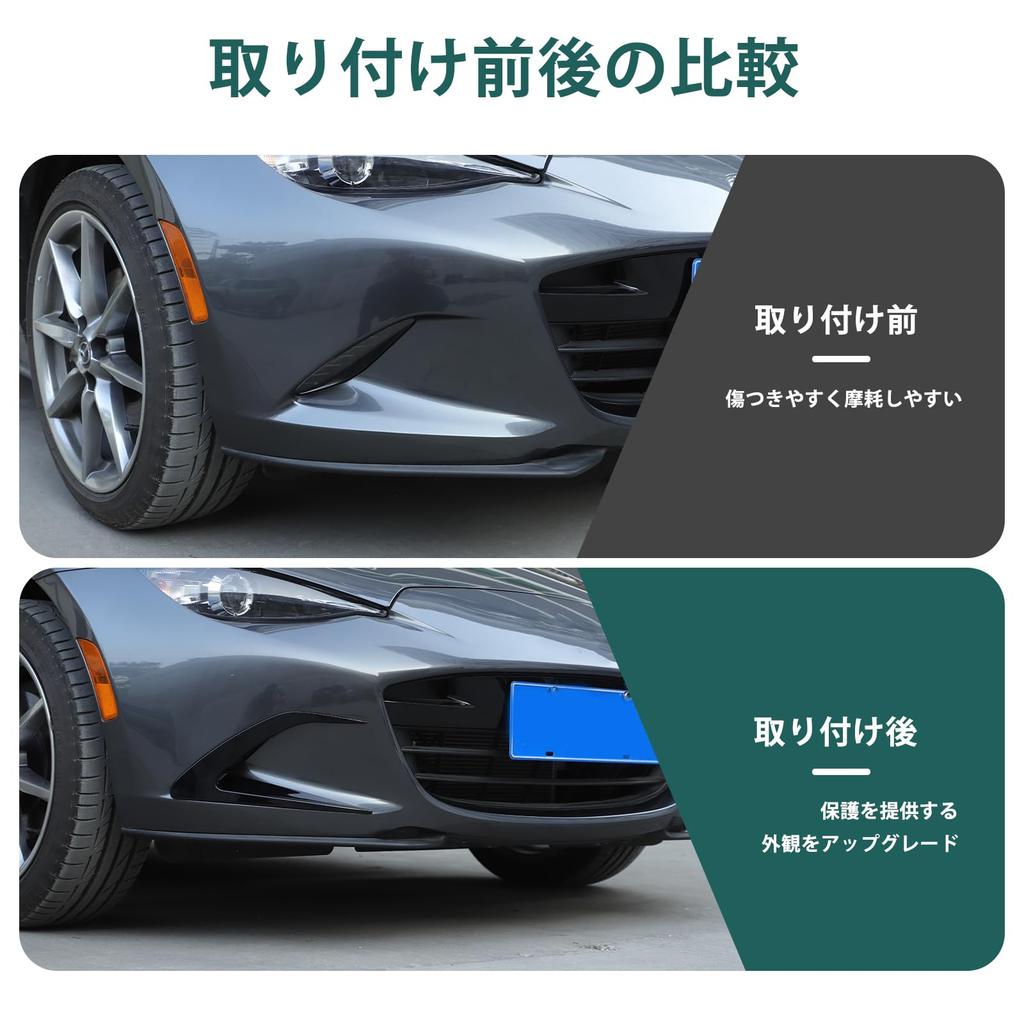 Hcilloend Front Face Decoration Bar Garnish for New Mazda Roadster Easy Decorative Exterior Custom Set of 2 (ND Series), ABS, Installation, Stick-On