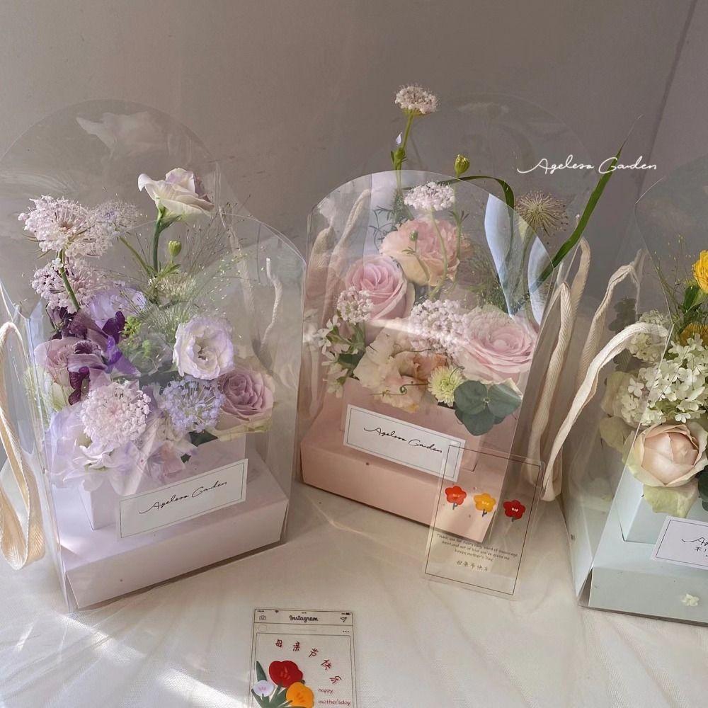 Handbag Bouquet Wrapping Bag Paper Box Flower Bag Creative Handheld Flower Box  Valentine Day