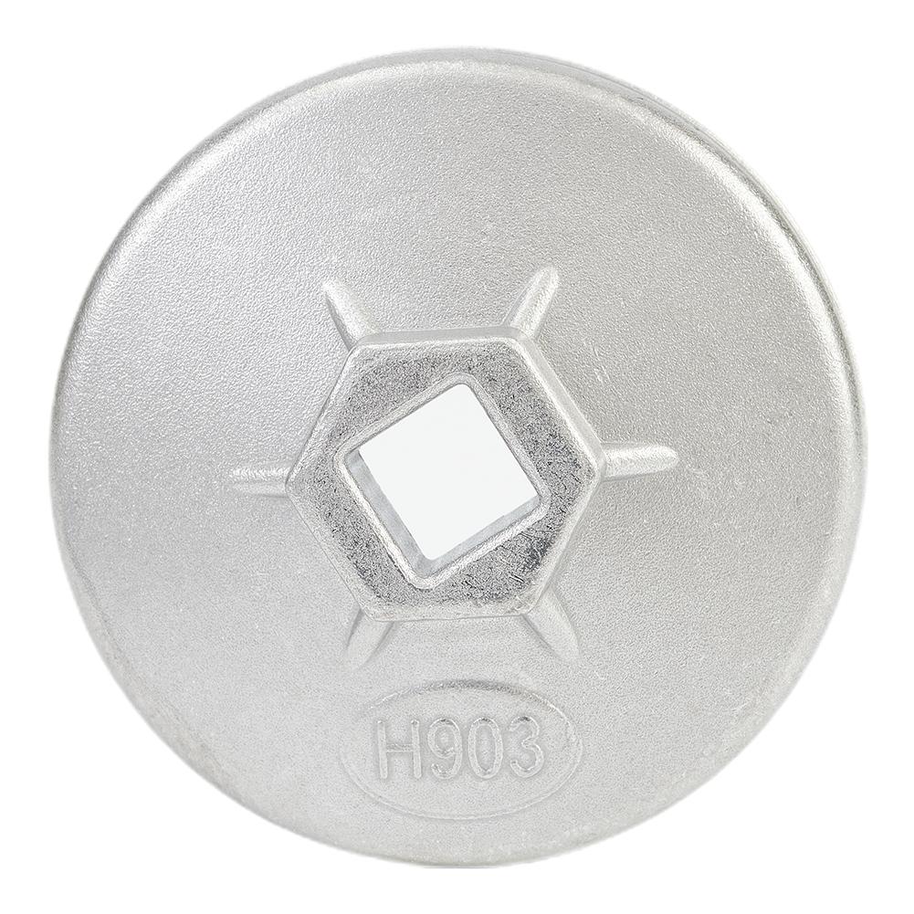 Сверхпрочный алюминиевый ключ для масляного фильтра обеспечивает надежный и не повреждающий захват.