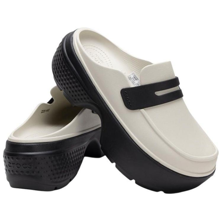 Crocs Нескользящие тапочки с закрытым носком женские бежевые