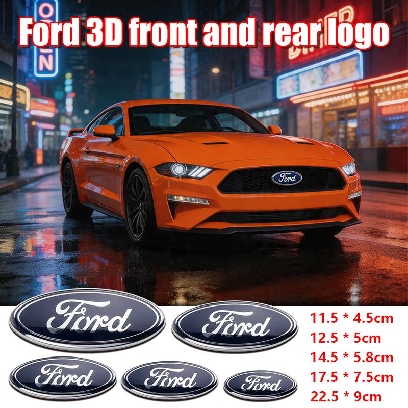 3D Aluminum Front Grille Rear Trunk Badge Emblem Cover For Ford Focus MK2 MK3 Fiesta Mondeo S-MAX Kuga Ranger Tuning Accessory