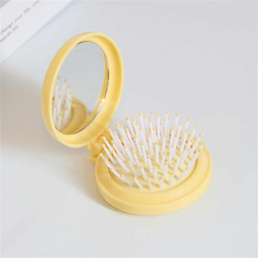 Складная Портативная Маленькая Расческа с Зеркалом для Макияжа DIY Подушечная Расческа для Массажа Головы Зеркало